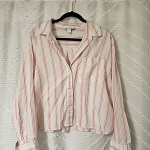 Old Navy Pink and White Striped Shirt